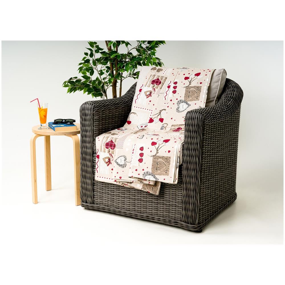 Telo Arredo Granfoulard Copritutto Cotone Made Italy Vari Disegni Arredatutto Copriletto Multiuso 1 Piazza Holly Bordeaux - Foto 1