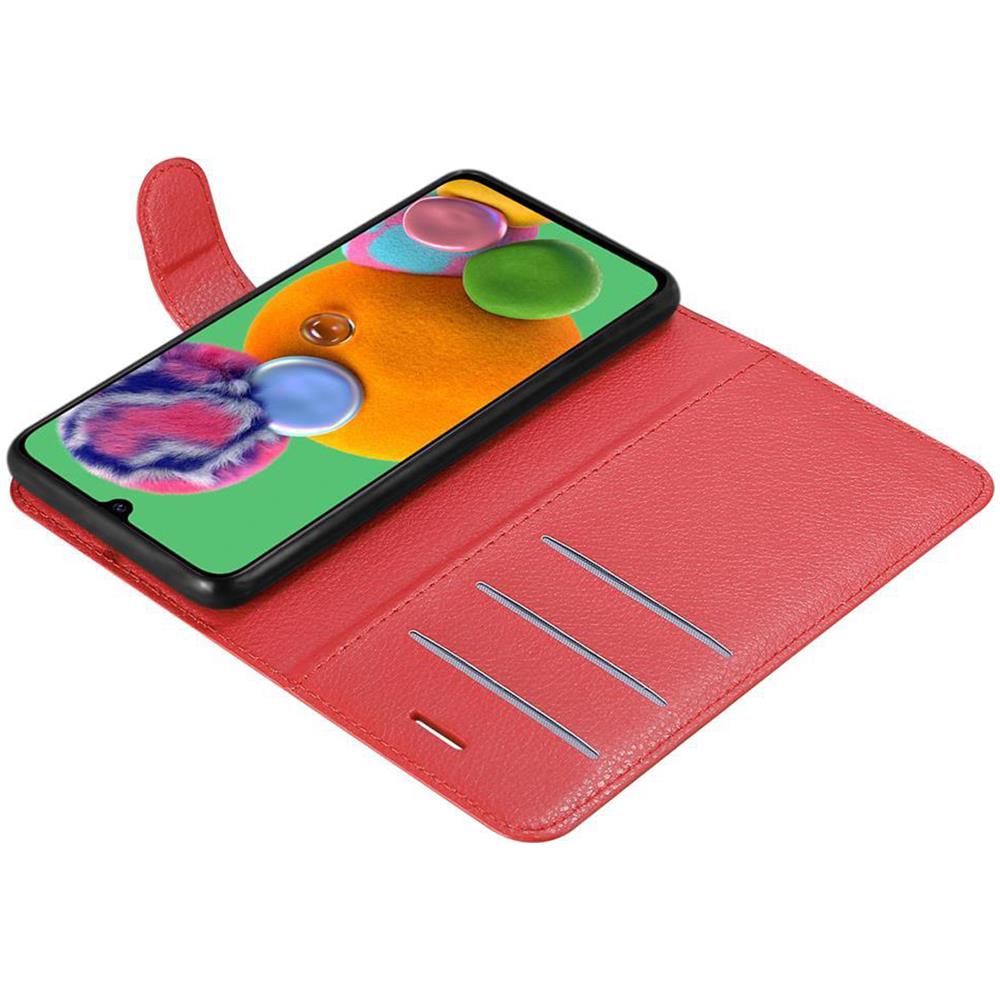 Custodia Compatibile Con Samsung Galaxy A90 5g In Rosso Carminio - Coperchio Protettiva Con Chiusura Magnetica, Funzione Stand E Tasca Per Le Carte - Foto 8