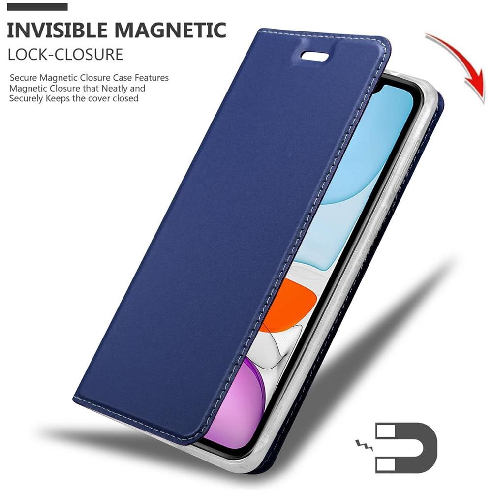 Custodia Compatibile Con Apple Iphone 11 In Classy Blu Scuro - Coperchio Protettiva Con Chiusura Magnetica, Funzione Stand E Tasca Per Le Carte - Foto 8