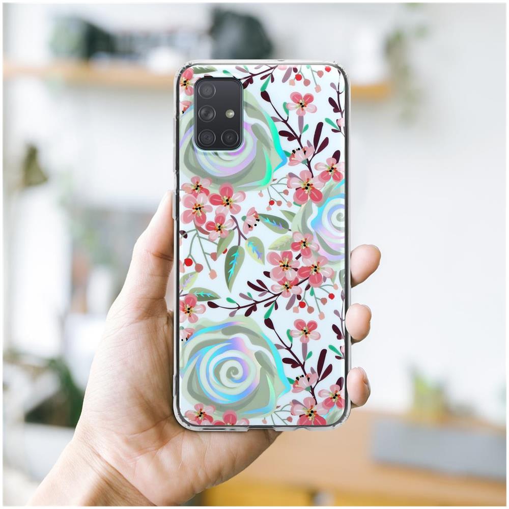 Custodia Compatibile Con Samsung Galaxy A71 4g Con Fiori Di Pesca - Coperchio Protettivo In Silicone Tpu Con Motivo Floreale - Foto 6
