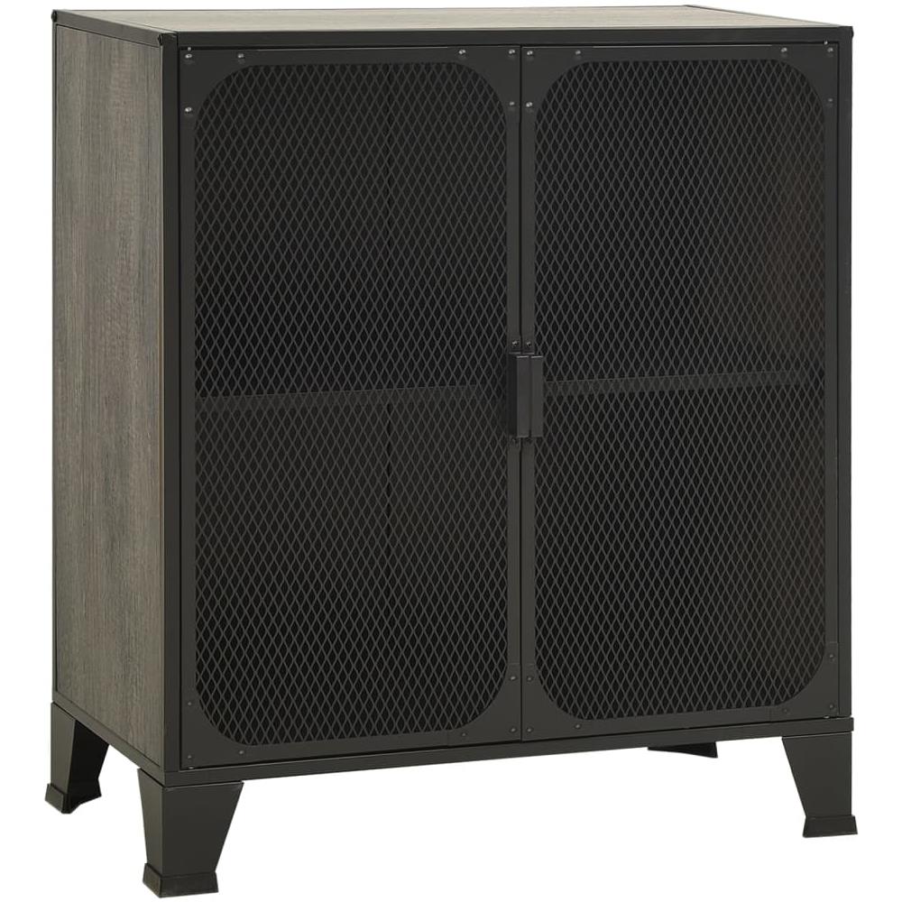 Armadietto Grigio 72x36x82 Cm In Metallo E Mdf - Foto 2