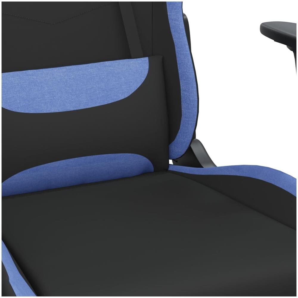 Sedia Da Gaming Con Poggiapiedi Nero E Blu In Tessuto - Foto 10