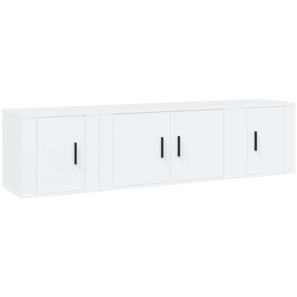 Set Mobili Porta Tv 3 Pz Bianco In Legno Multistrato - Foto 2