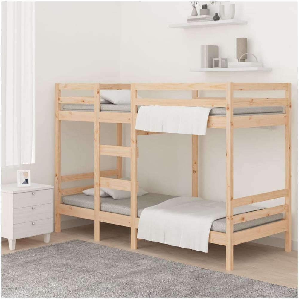 Letto a Castello 80x200 cm in Legno Massello di Pino - Foto 3