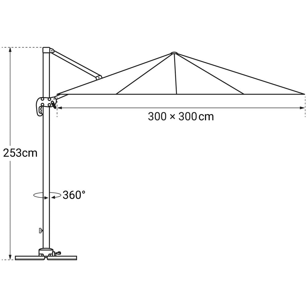 Ombrellone Offset Molokai Quadrato 3x3m Beige + Copertura - Foto 2