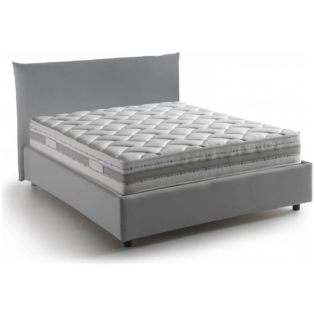 Letto Piazza E Mezza Ornella, Letto Contenitore Con Rivestimento In Tessuto, 100% Made In Italy, Apertura Frontale, Adatto Per Materasso Cm 120x190, Grigio - Foto 2