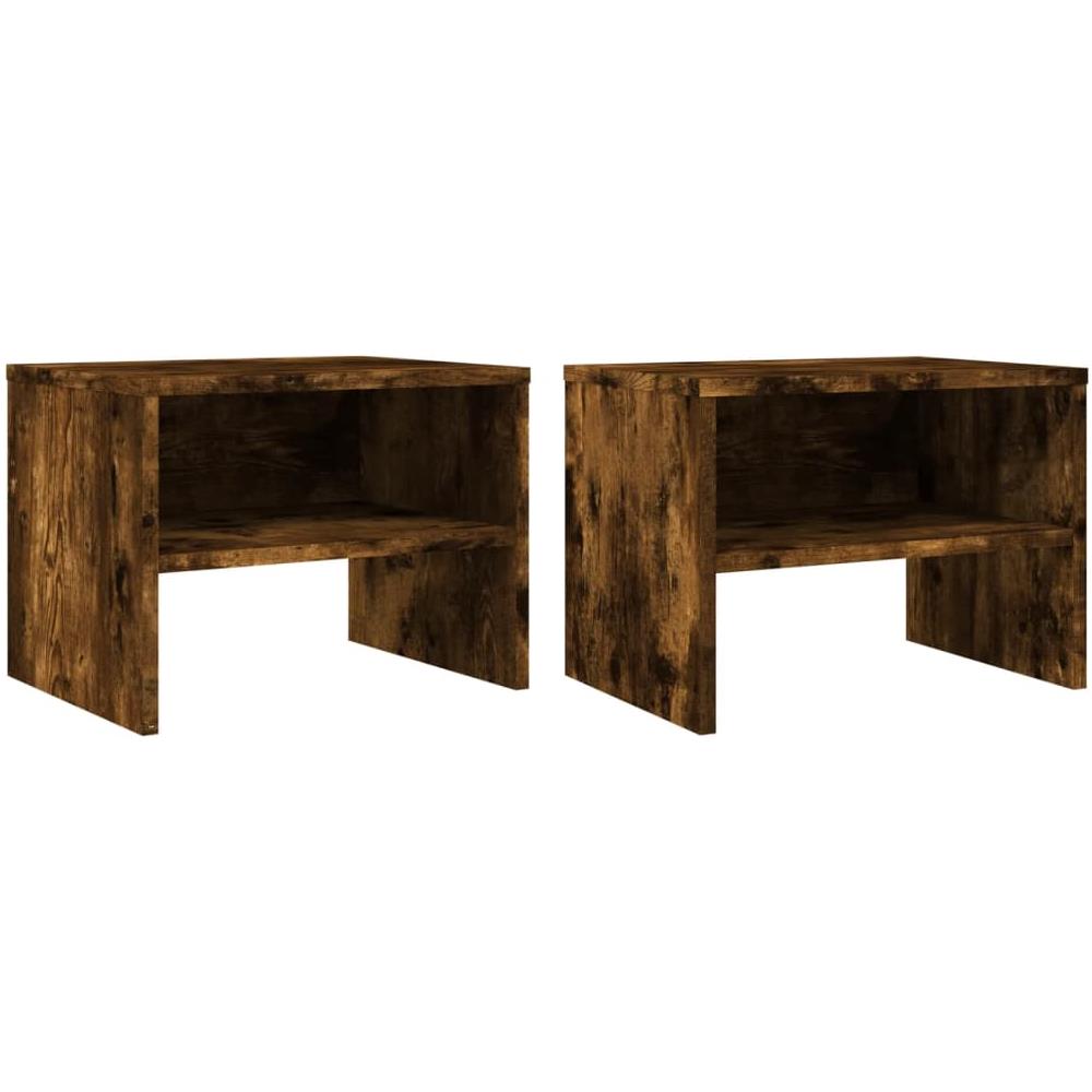 Comodini Rovere Fumo 2 Pz 40x30x30 Cm Legno Multistrato - Foto 2