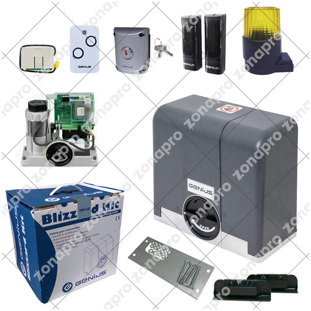 Kit Genius Automazione Cancello Scorrevole Blizzard 104005 433 Rc 400kg 24v - Foto 1