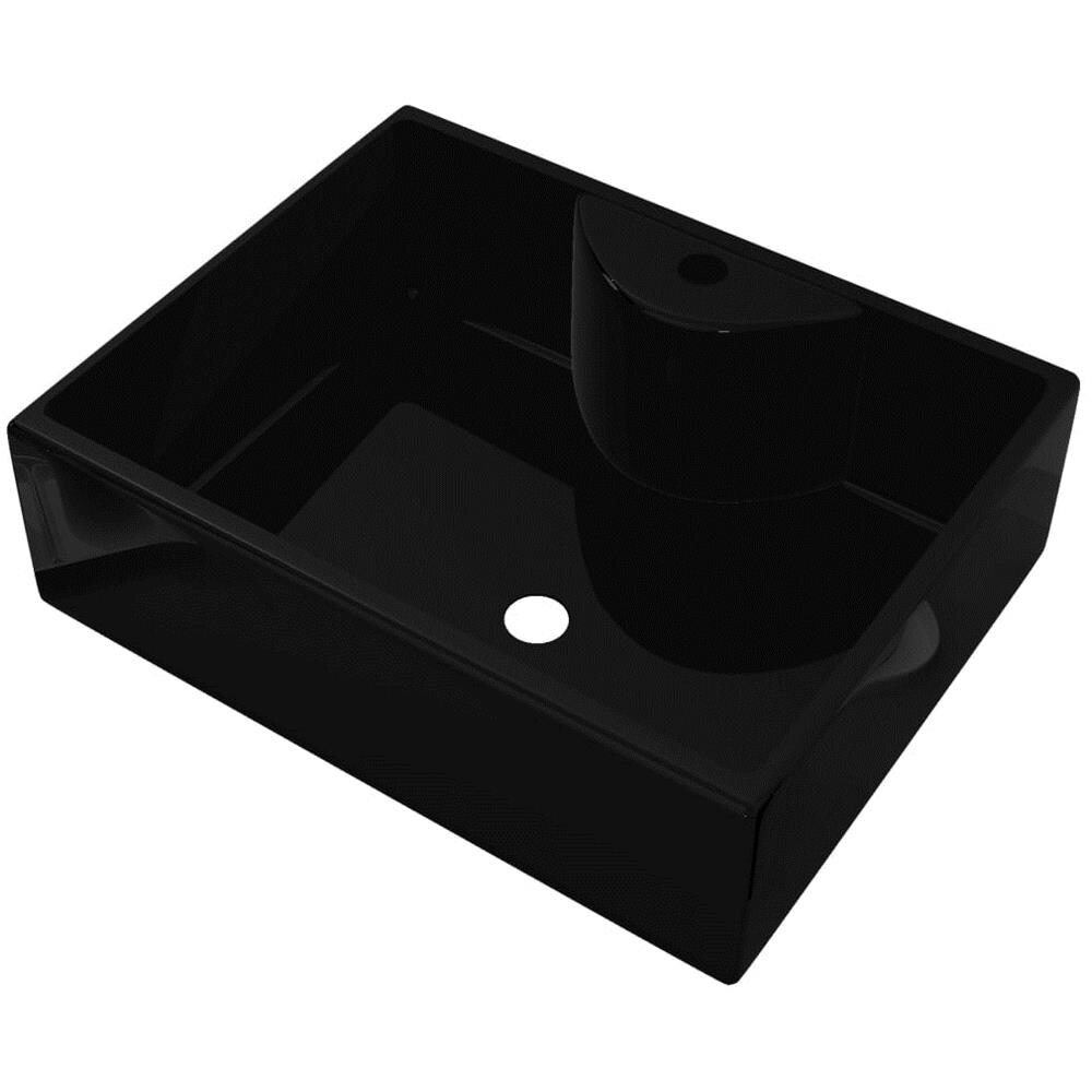 Lavandino Bagno In Ceramica Nera Quadrato Con Foro Per Rubinetto - Foto 2