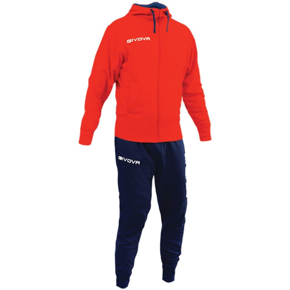 Tuta Poker Givova Completo Di Giacca Con Zip Manica Lunga E Pantalone Colore Rosso / blu Taglia 3xs - Foto 1