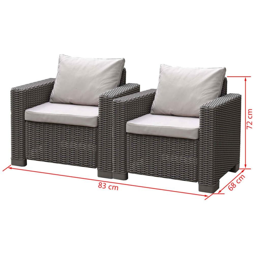 Set Sedie Da Giardino 2 Pz California Cappuccino 231560 - Foto 3