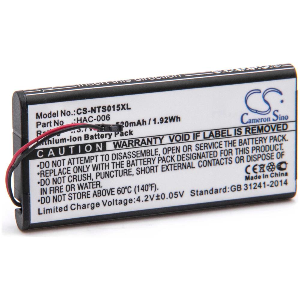 Li-ion Batteria 520mah (3.7v) Per Gamepad, Controller Come Nintendo Hac-006 - Foto 1