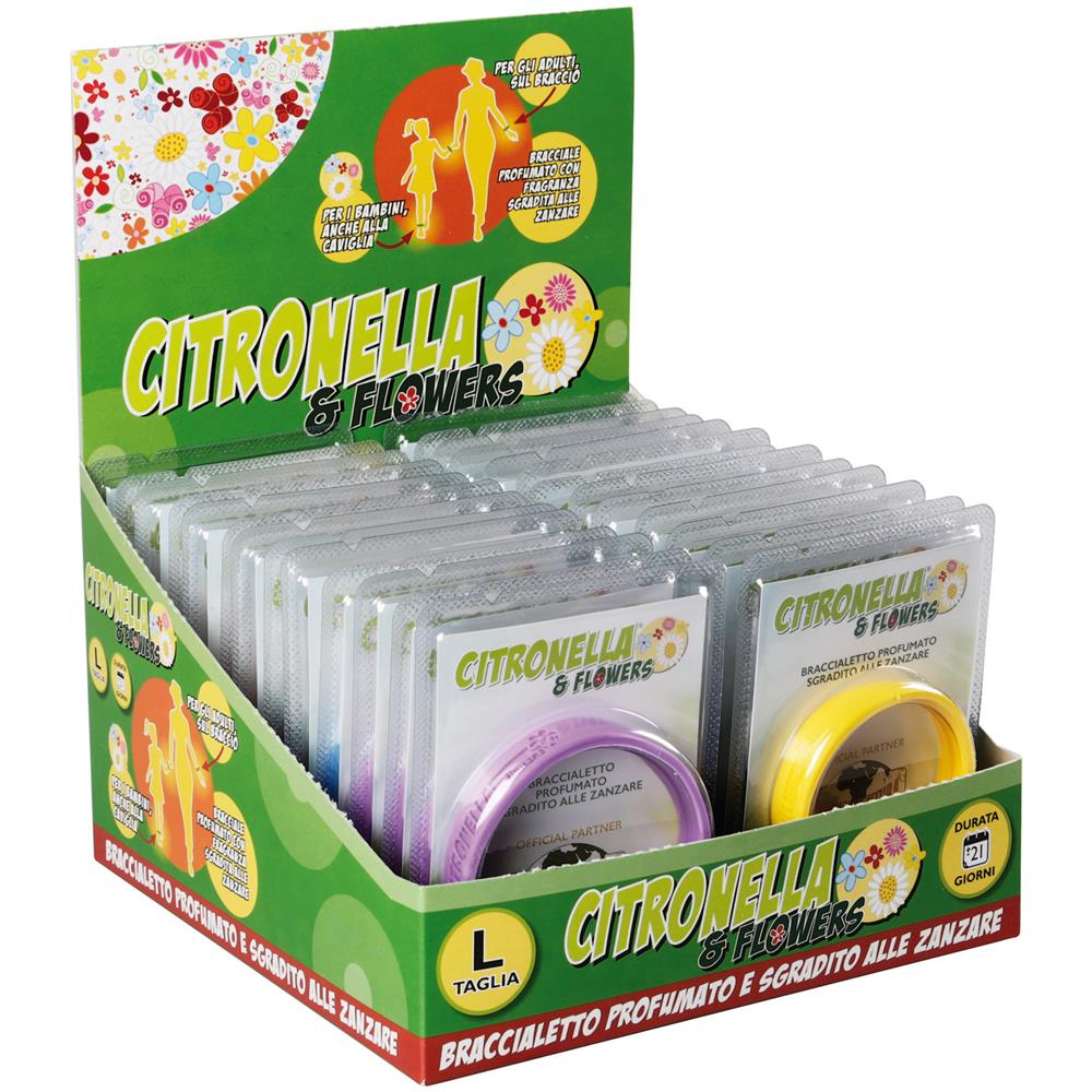 Cf003sl Citronella & Flowers Espositore Da Banco 26 Pz Braccialetti Antizan - Foto 1