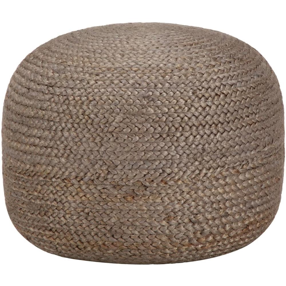 Pouf Lavorato A Mano Grigio Chiaro 45x30 Cm In Juta - Foto 1