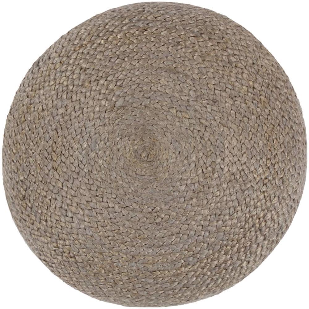 Pouf Lavorato A Mano Grigio Chiaro 45x30 Cm In Juta - Foto 3