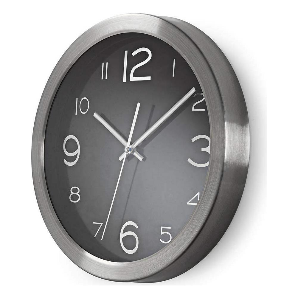 Orologio da Parete Circolare Diametro 30 cm Colore Nero / Acciaio Inossidabile - Foto 3