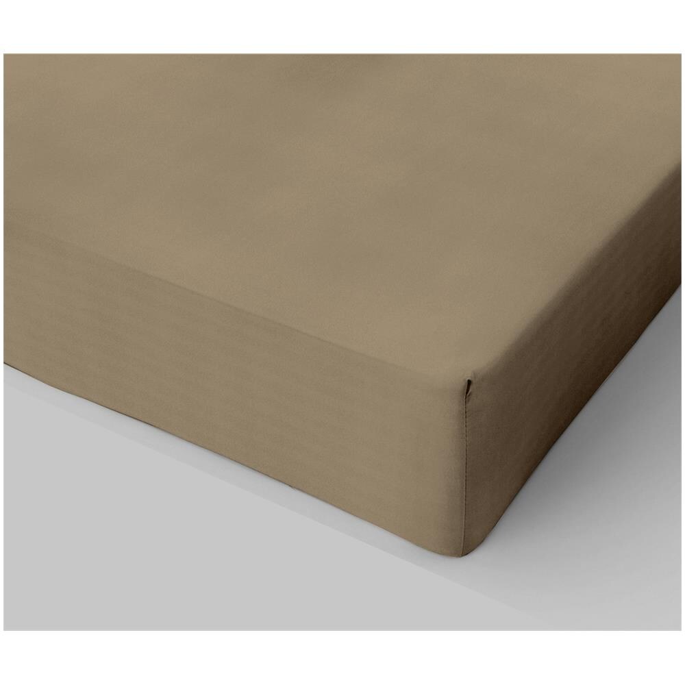 Lenzuolo Sotto Con Angoli In Cotone Con Elastico Made In Italy Due Piazze Matrimoniale 180x200 Cm - Beige - Foto 1
