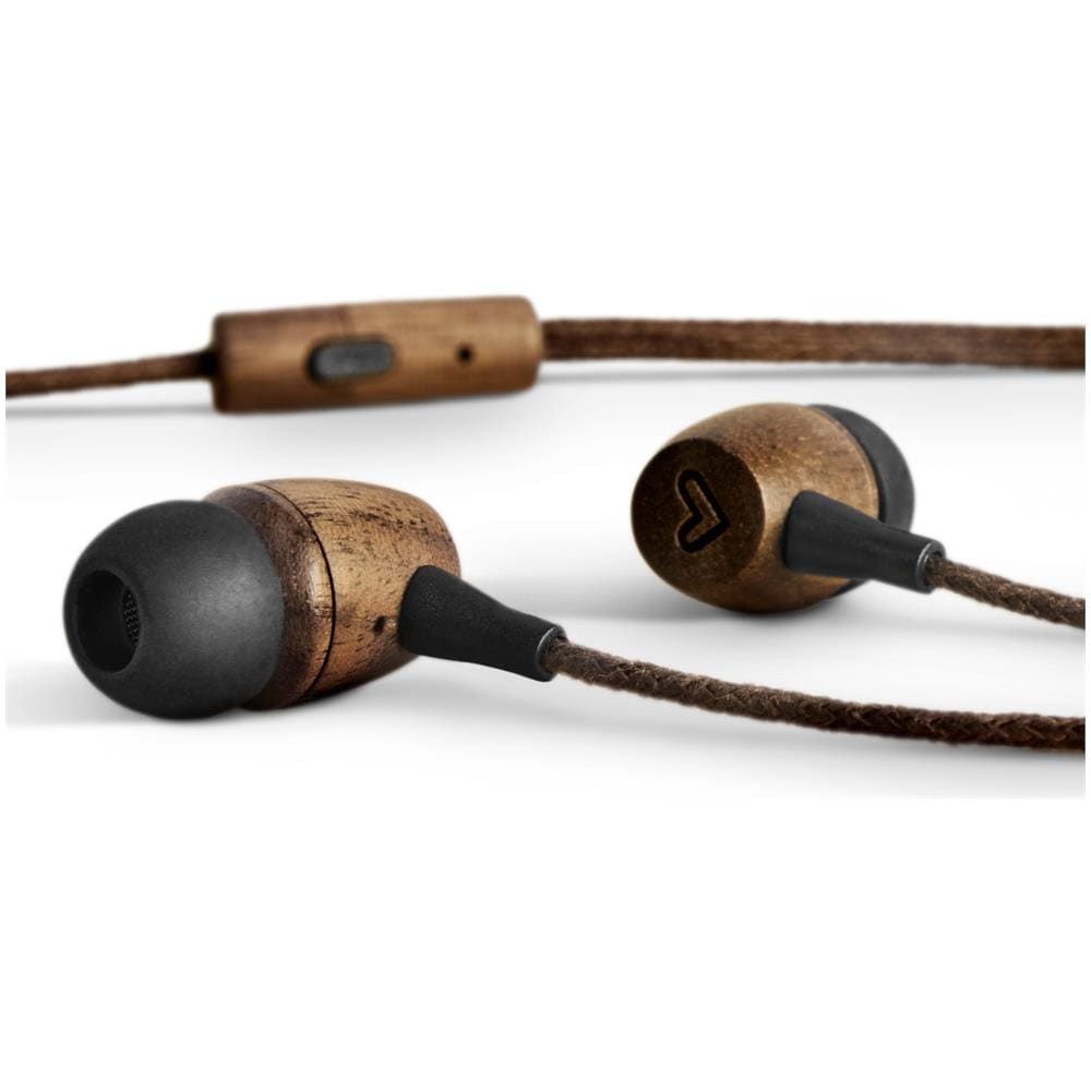 Earphones Eco (type C, In-ear, Sustainable Wood, Hemp Cable, Mic, Control Talk) Legno Di Noce - Foto 3