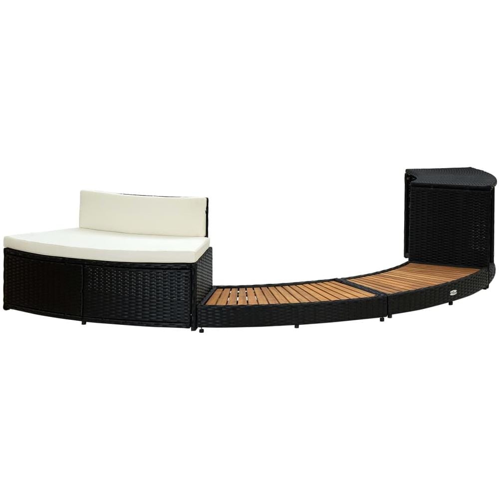 Bordo Spa Nero in Polyrattan e Legno d'Acacia - Foto 2