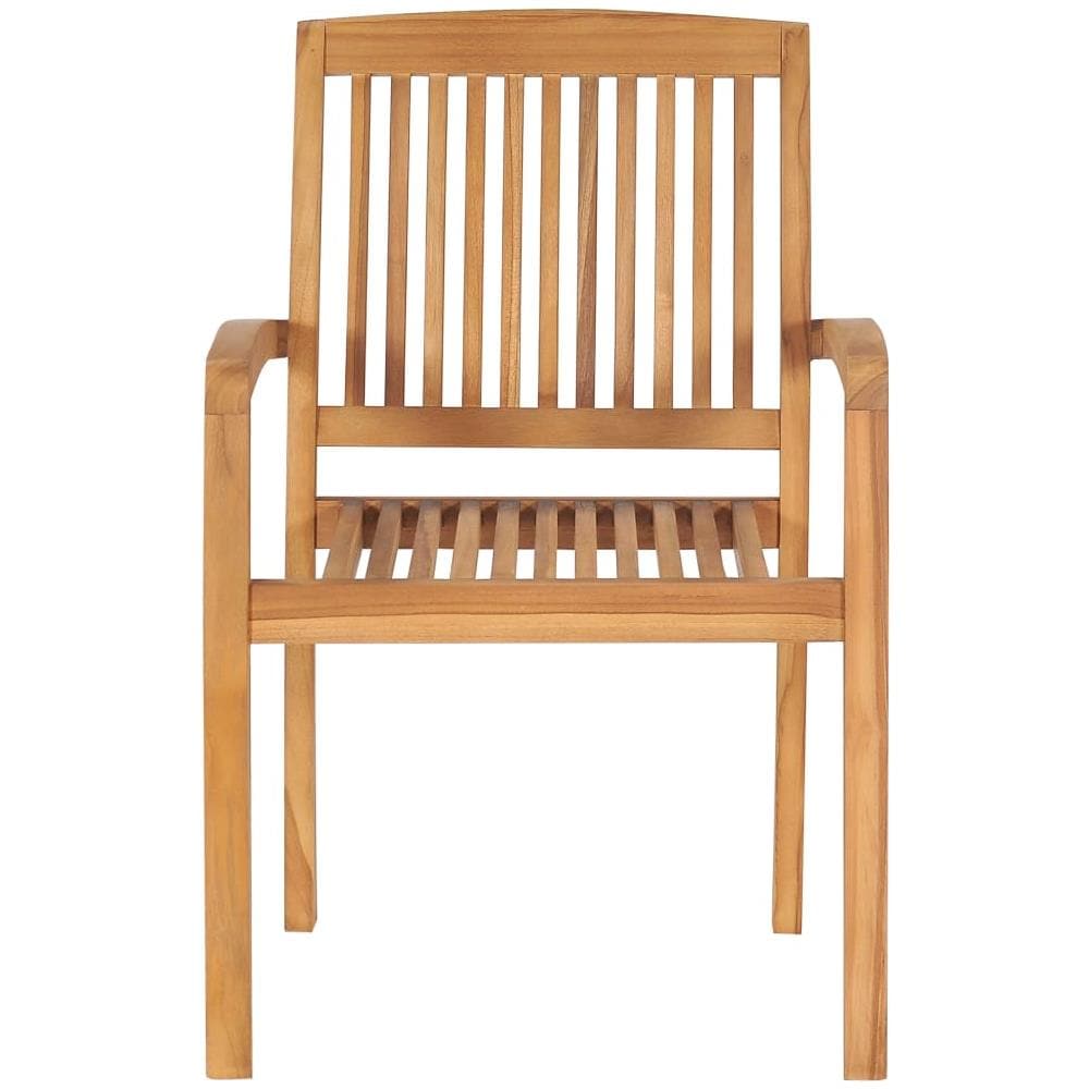 Sedie Da Giardino Impilabili 4 Pz In Legno Massello Di Teak - Foto 2