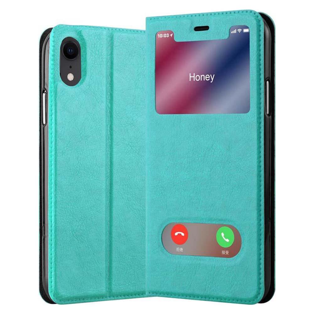 Custodia Compatibile Con Apple Iphone Xr In Turchese Menta - Coperchio Protettivo Con Chiusura Magnetica, Funzione Stand E 2 Finestre Di Visualizzazione - Foto 1