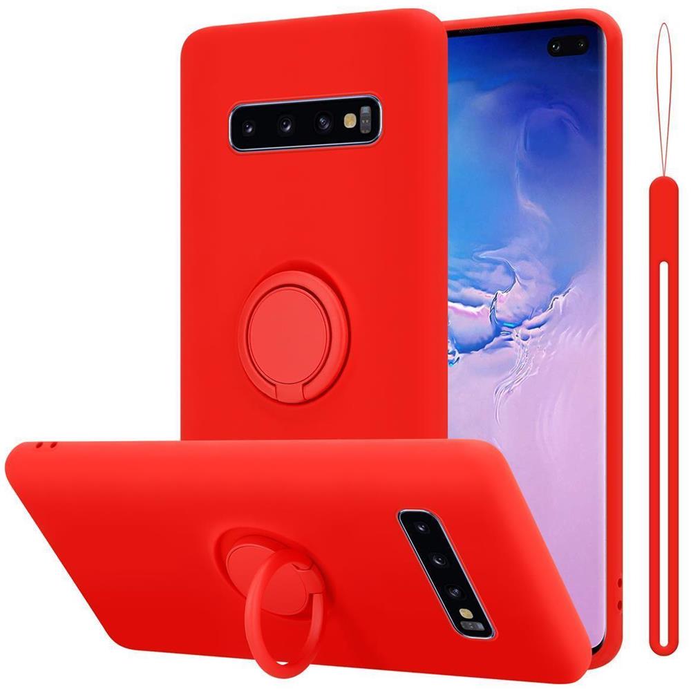 Custodia Compatibile Con Samsung Galaxy S10 4g In Liquid Rosso - Coperchio Protettivo In Silicone Tpu Flessibile Con Anello - Foto 1