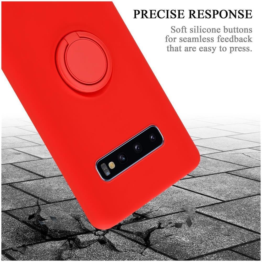 Custodia Compatibile Con Samsung Galaxy S10 4g In Liquid Rosso - Coperchio Protettivo In Silicone Tpu Flessibile Con Anello - Foto 8