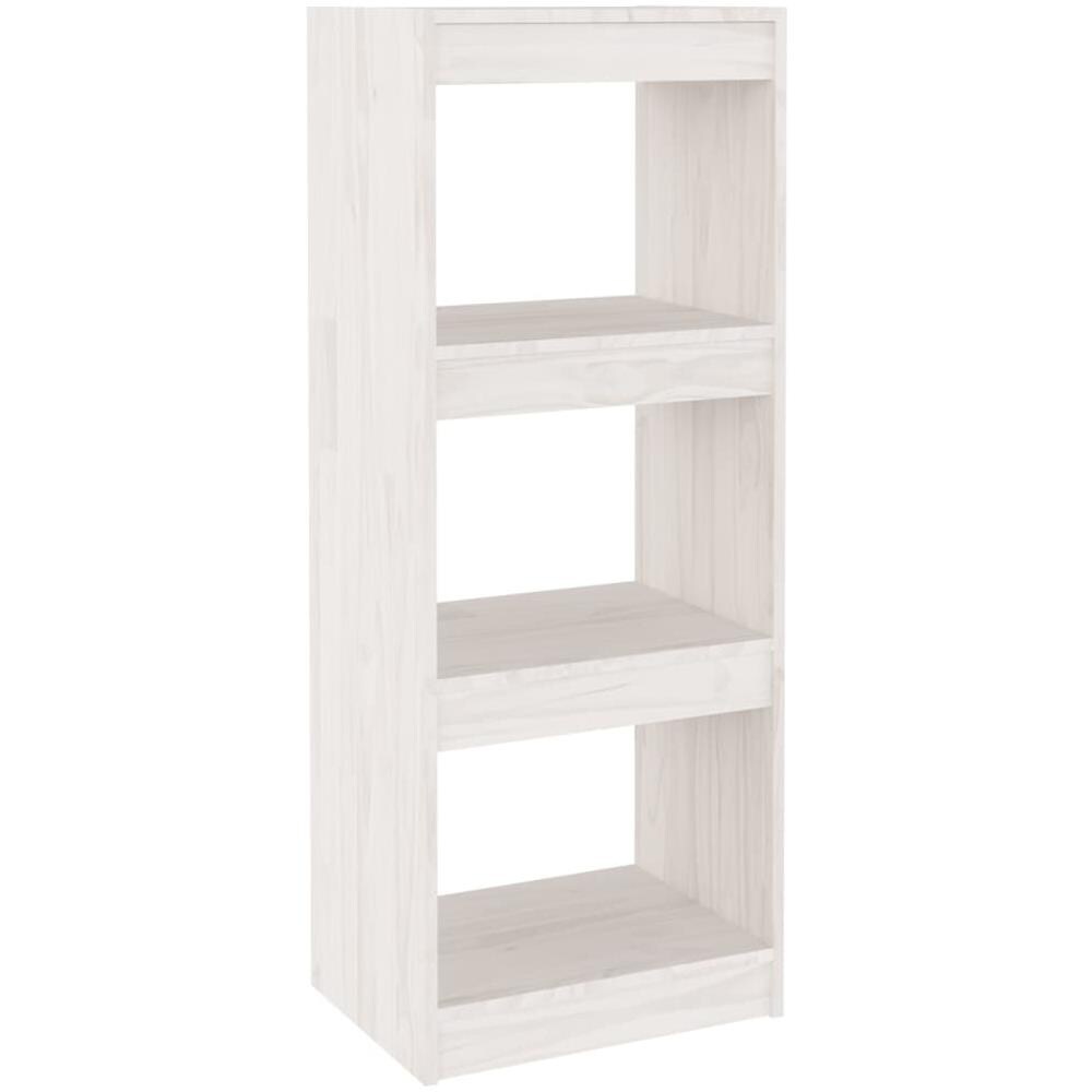 Libreria / divisorio Bianco 40x30x103,5 Cm Legno Massello Di Pino - Foto 2