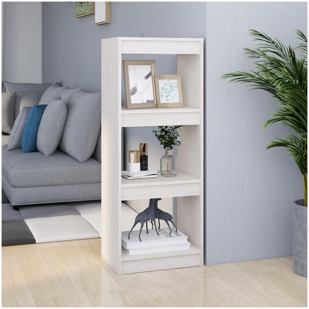 Libreria / divisorio Bianco 40x30x103,5 Cm Legno Massello Di Pino - Foto 1