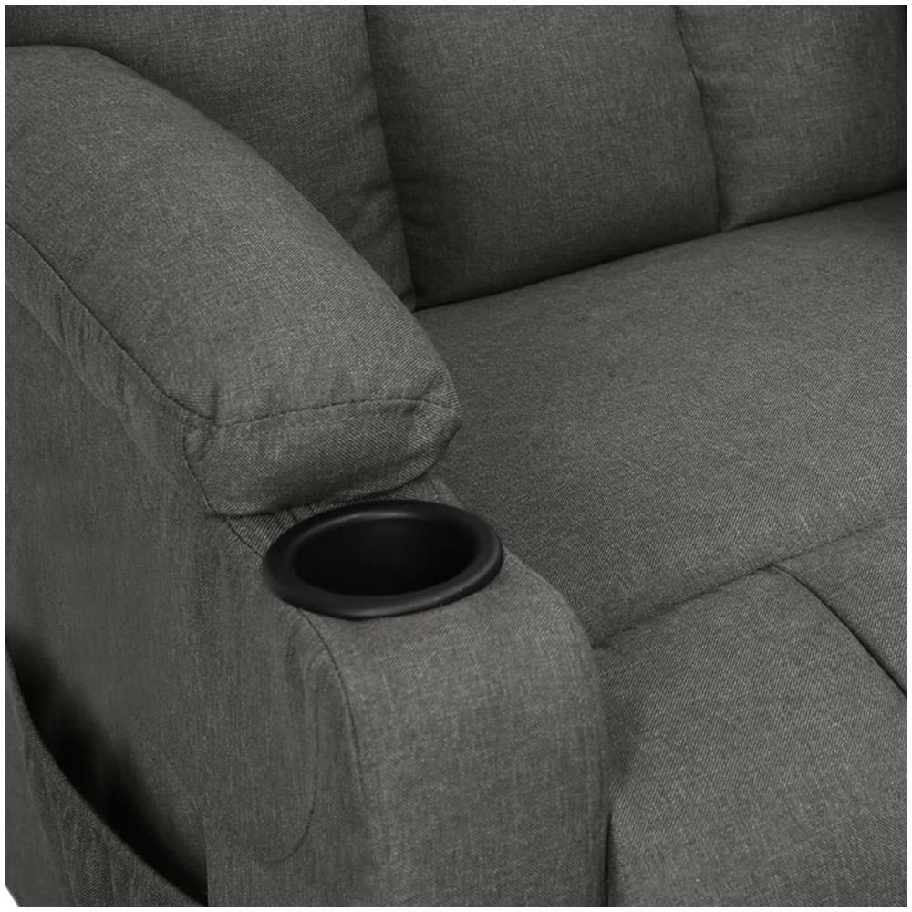 Poltrona Reclinabile Grigio Scuro In Tessuto - Foto 2