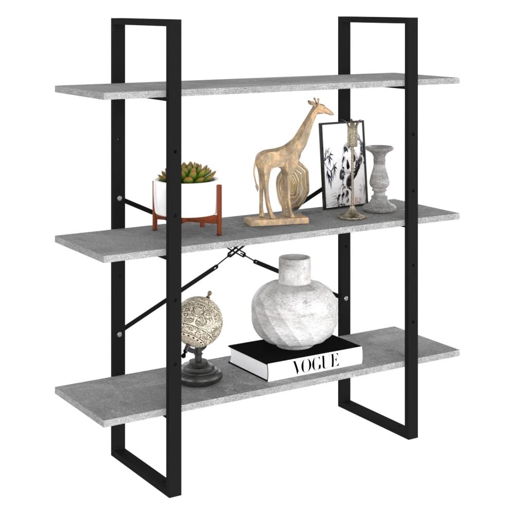 Libreria Grigio Cemento 100x30x105 cm in Legno Multistrato - Foto 3