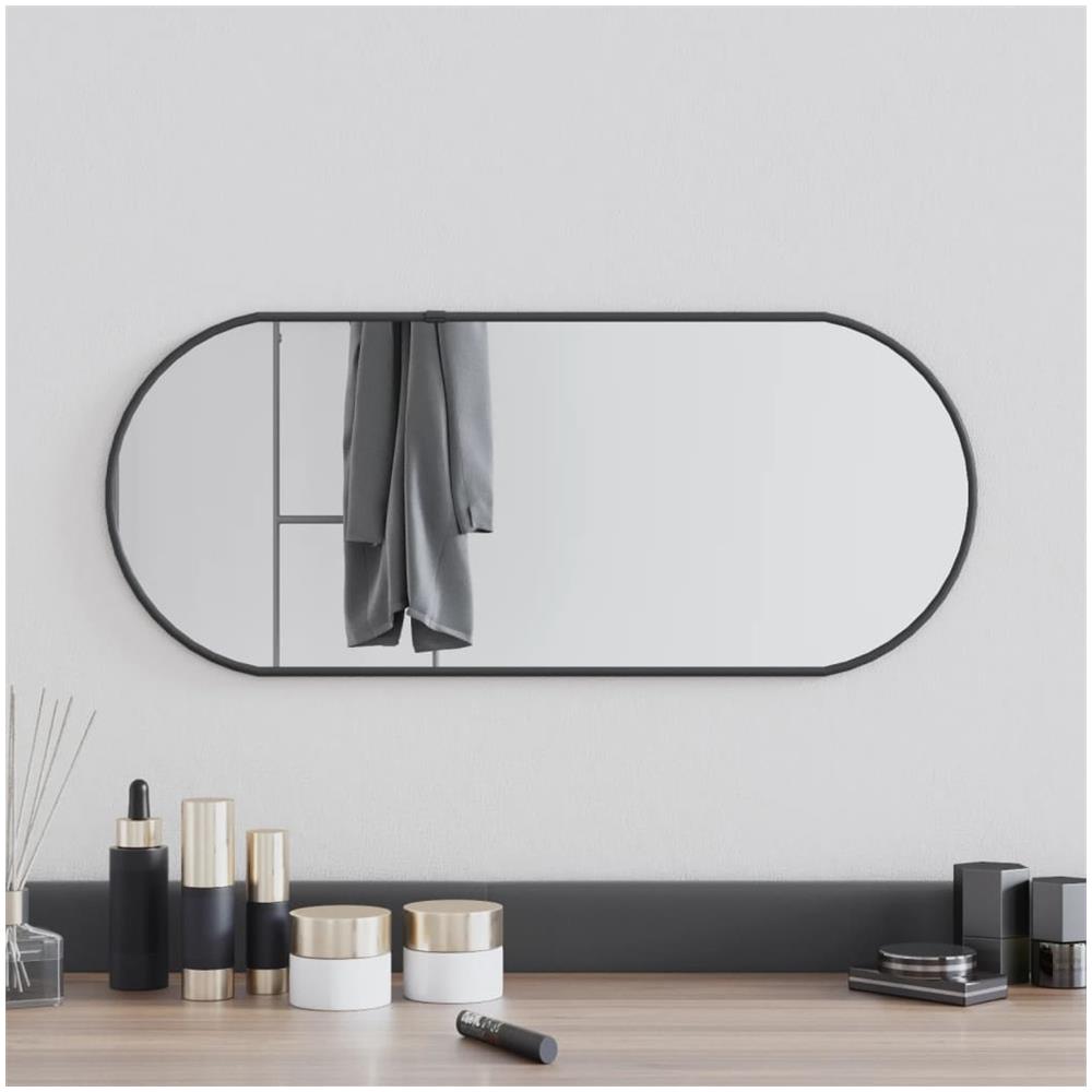 Specchio Da Parete Nero 60x25 Cm Ovale - Foto 1
