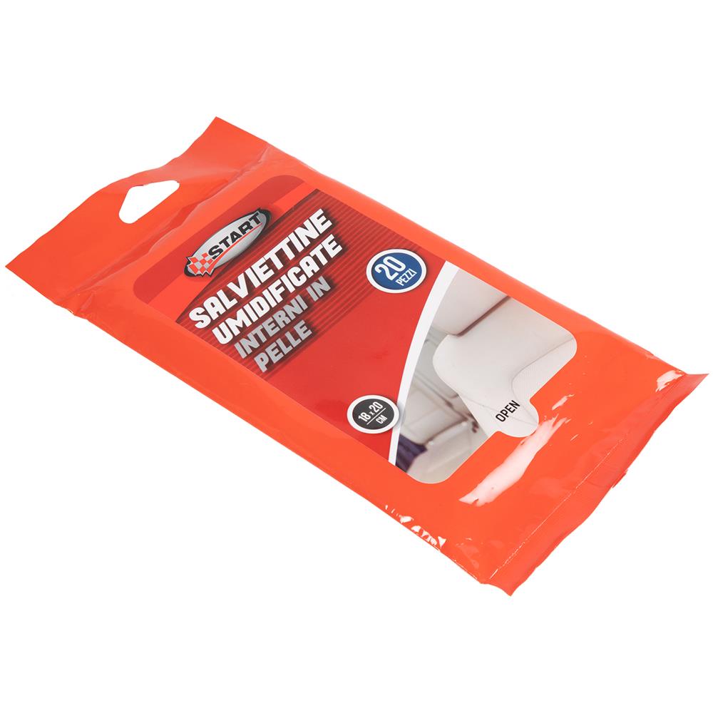 Salviette Umidificante Per Superfici In Pelle 20 Pezzi 18cm X 20cm - Foto 2