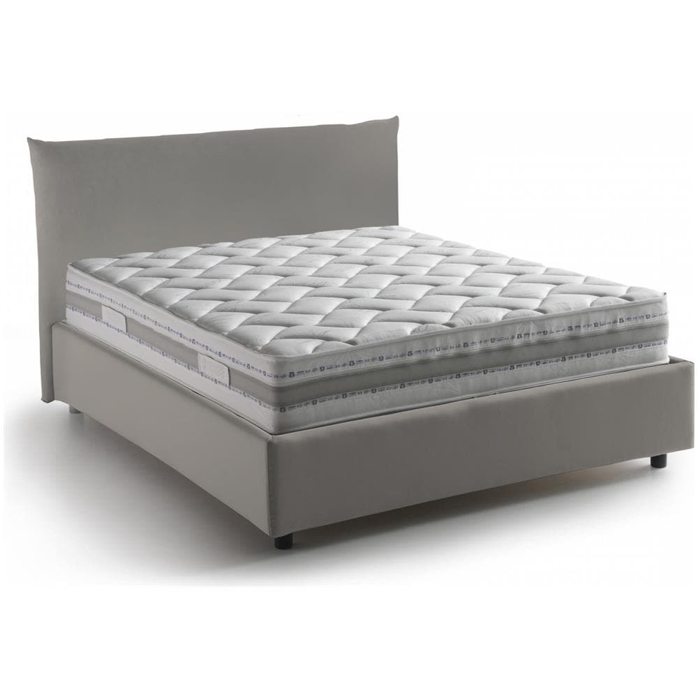 Letto Piazza E Mezza Ornella, Letto Contenitore Con Rivestimento In Tessuto, 100% Made In Italy, Apertura Frontale, Adatto Per Materasso Cm 120x190, Tortora - Foto 2