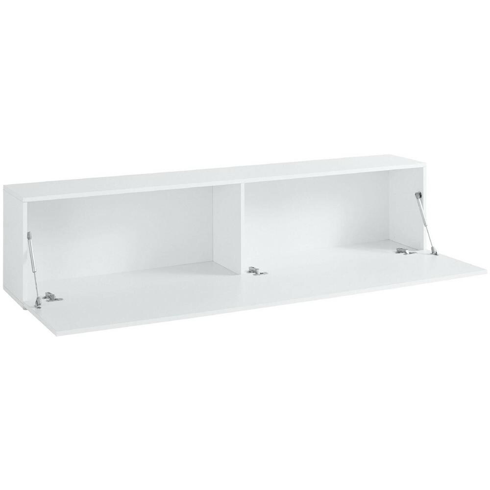 Mobile Porta Tv Christian, Credenza Bassa Da Soggiorno, Base Porta Tv, 100% Made In Italy, Cm 180x30h40, Bianco Lucido - Foto 2