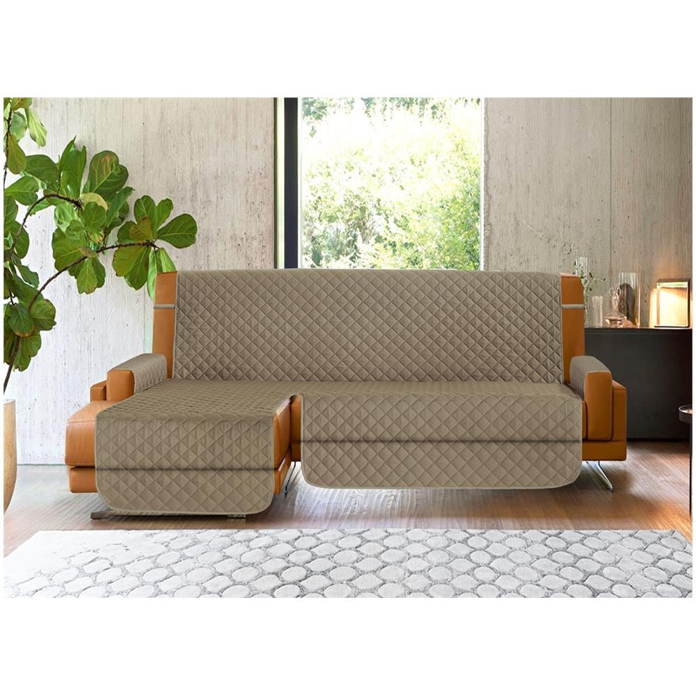 Copridivano Penisola Antimacchia Antiscivolo Trapuntato Imperiale Tortora 240 Sinistra - Foto 1