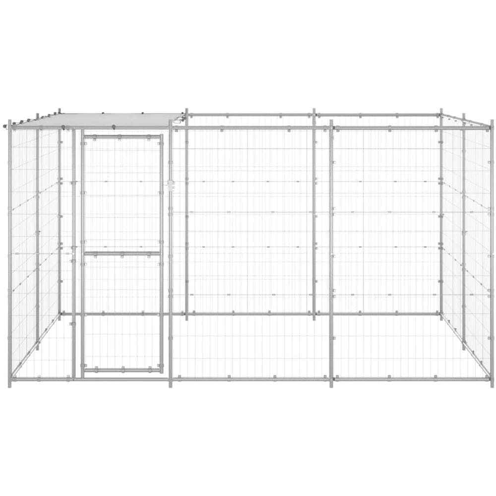 Gabbia per Cani da Esterno in Acciaio Zincato con Tetto 7,26 m² - Foto 2