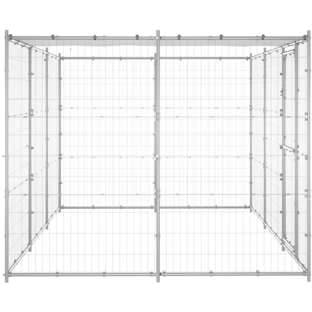 Gabbia per Cani da Esterno in Acciaio Zincato con Tetto 7,26 m² - Foto 3