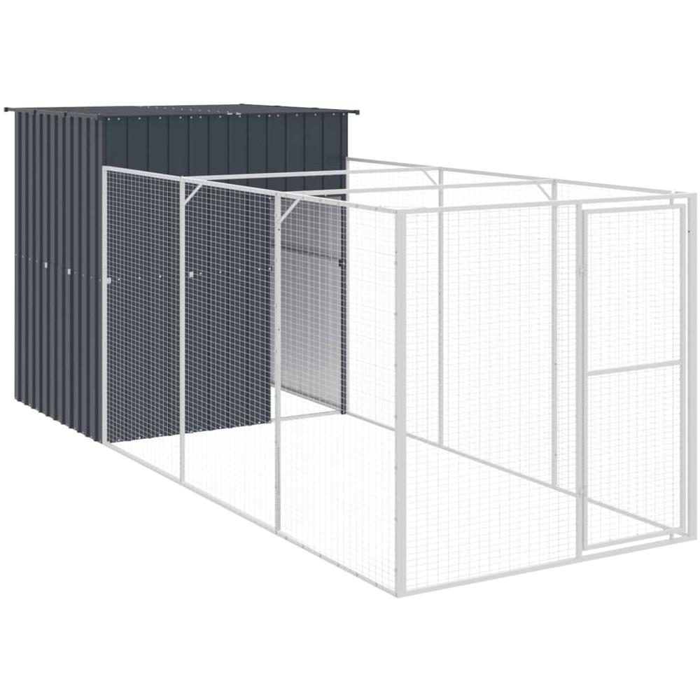 Casetta Cani con Corsa Antracite 165x455x181 cm Acciaio Zincato - Foto 2