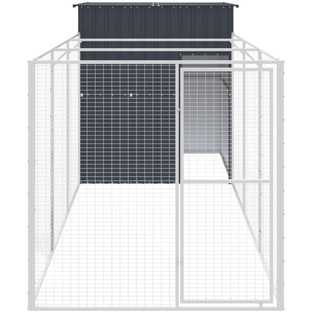 Casetta Cani con Corsa Antracite 165x455x181 cm Acciaio Zincato - Foto 3