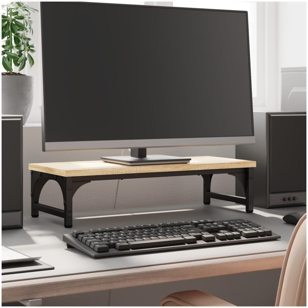 Supporto Per Monitor Rovere Sonoma 55x23x14cm Legno Multistrato - Foto 1