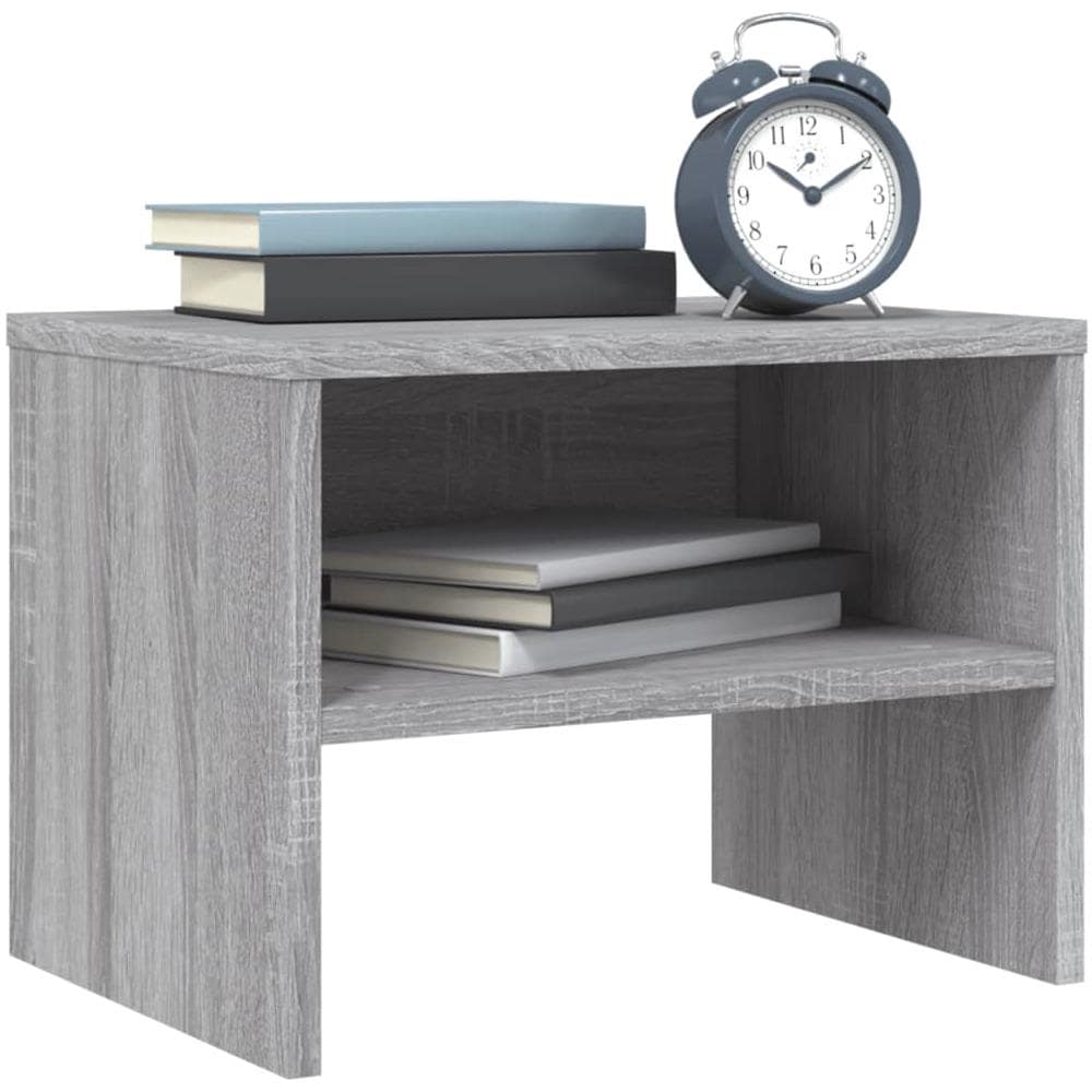 Comodino Grigio Sonoma 40x30x30 Cm In Legno Multistrato - Foto 3