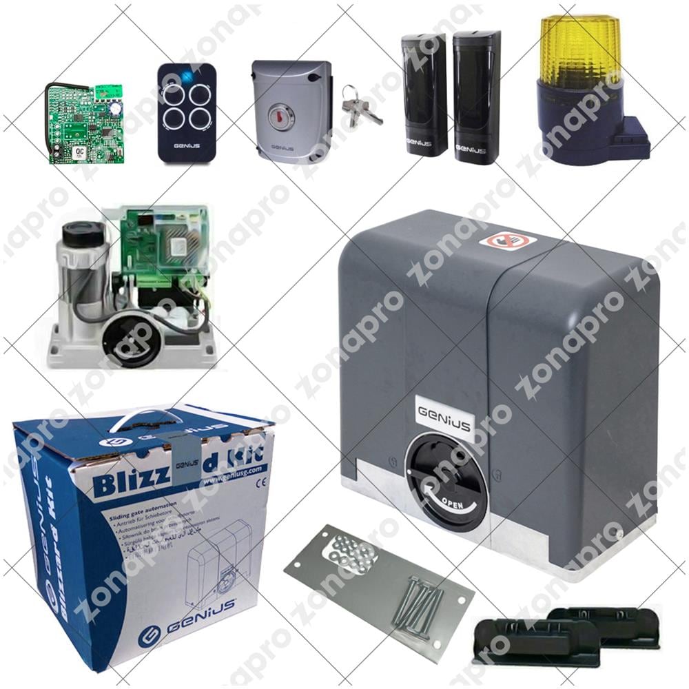 Kit Genius Automazione Cancello Scorrevole Blizzard 104014 433 500kg 230v - Foto 1