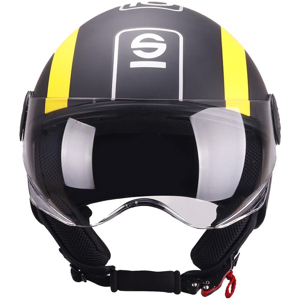Casco Demi-jet Per Moto Nero E Giallo Con Calotta In Abs Taglia Xs - Foto 2