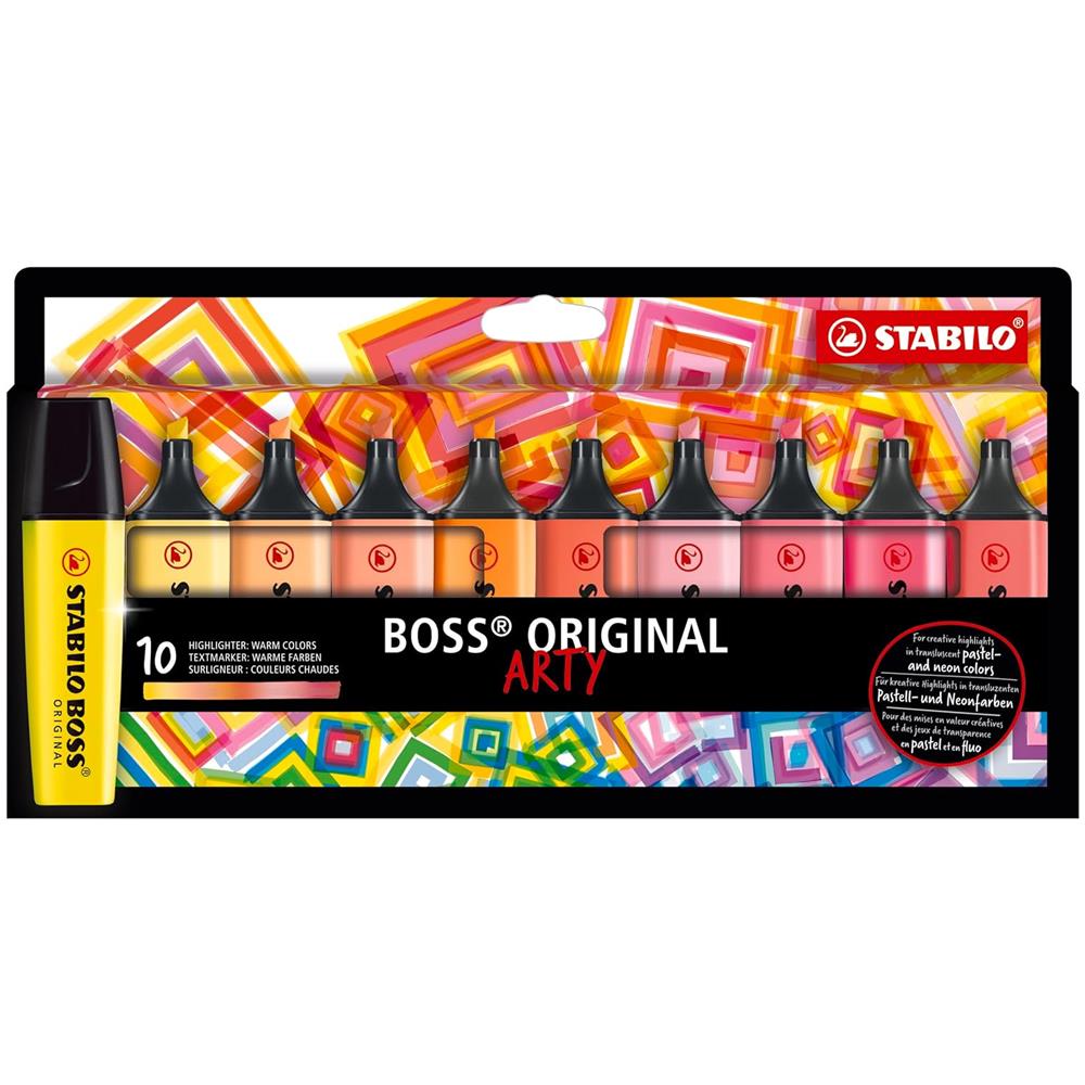 BOSS ORIGINAL - ARTY - Warm Colors - Evidenziatore - Astuccio da 10 - Colori assortiti - Foto 1