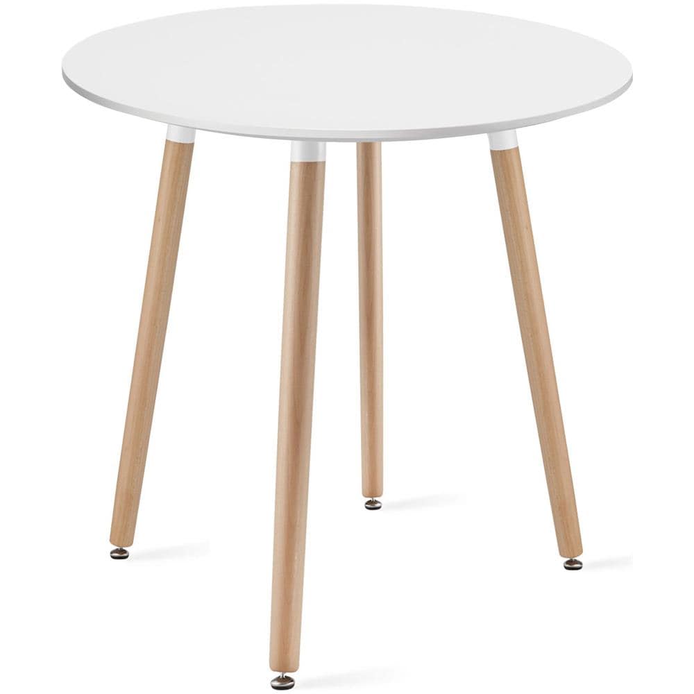 Tavolo rotondo KAMI con gambe in faggio bianco 60 cm - Foto 1