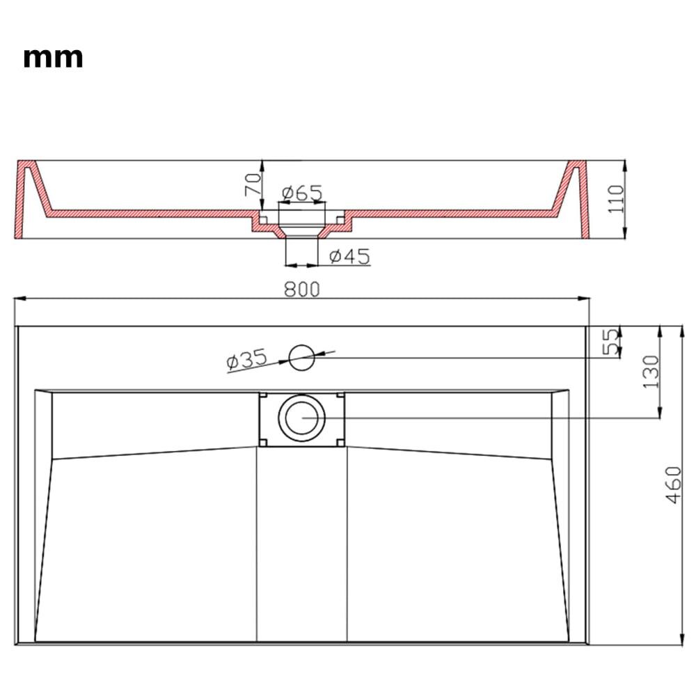 Lavandino 80x46x11 Cm Blocco In Marmo / minerale Bianco - Foto 8