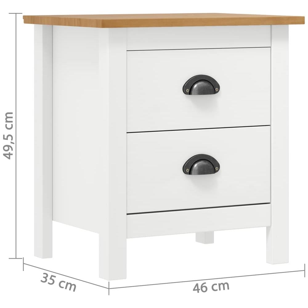 Comodini Hill Bianchi 2 pz 46x35x49,5 cm Legno Massello di Pino - Foto 8