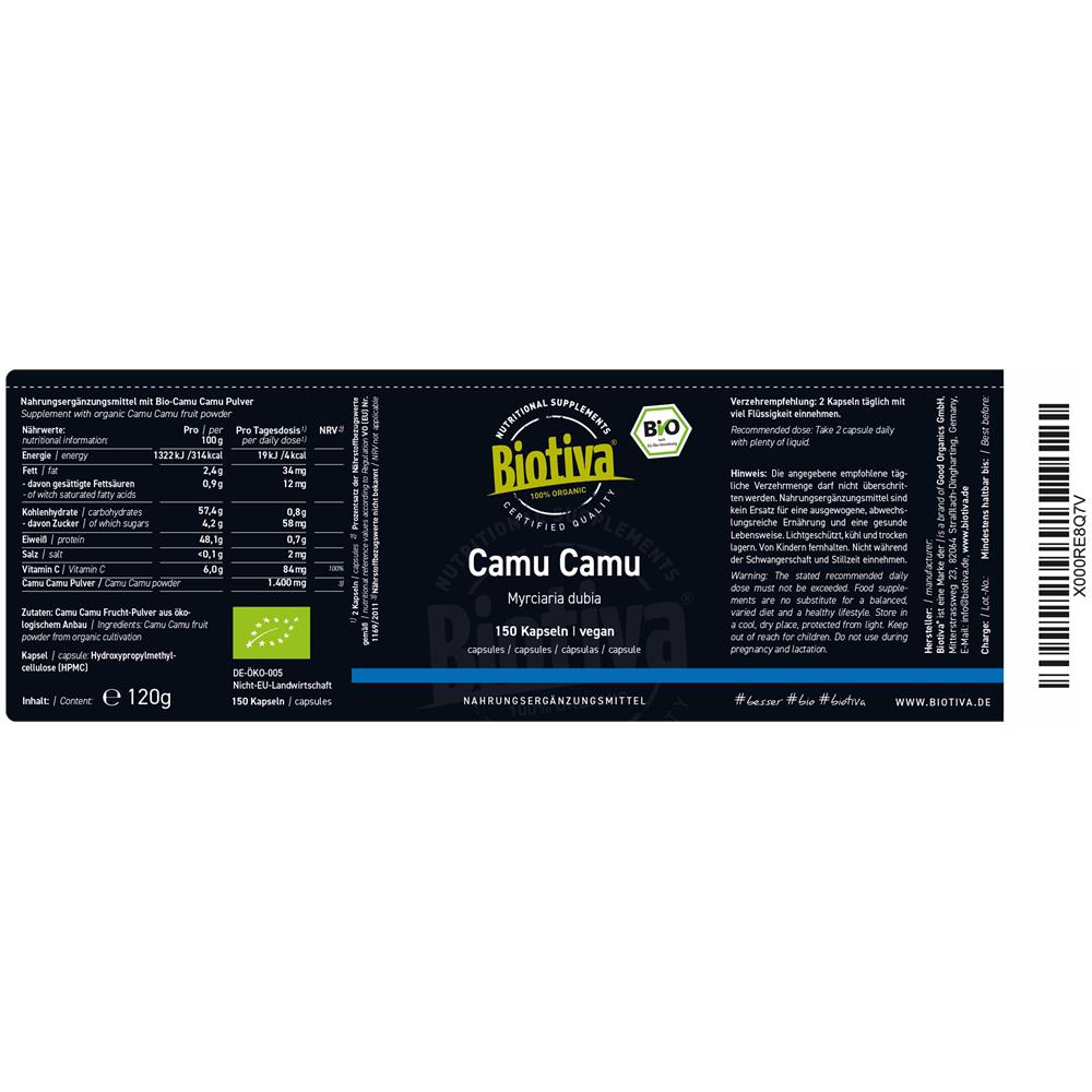 Camu Camu Bio - Vitamina C Pura E Naturale - 150 Capsule A 700mg - Dosaggio Alto - Da Raccolta Selvatica, Senza Additivi - Foto 2