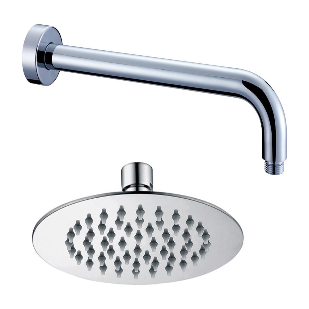 Braccio Doccia Ottone Cromato + Soffione Doccia Tondo Acciaio Inox Diam 250x2 Mm Spessore - Foto 1
